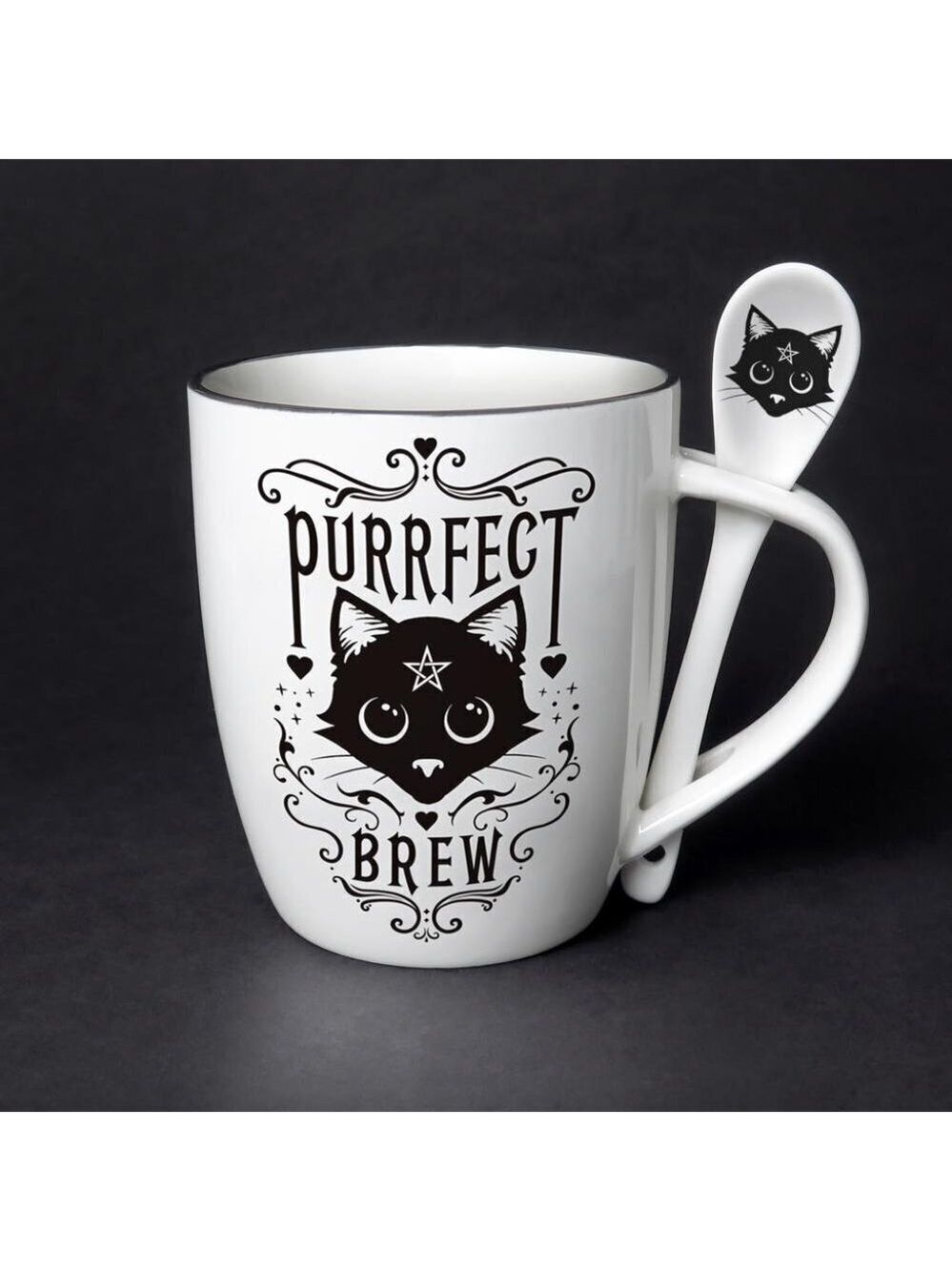 New! Alchemy of England (Alchemy Gothic) Purrfect Brew Cup & Spoon Set